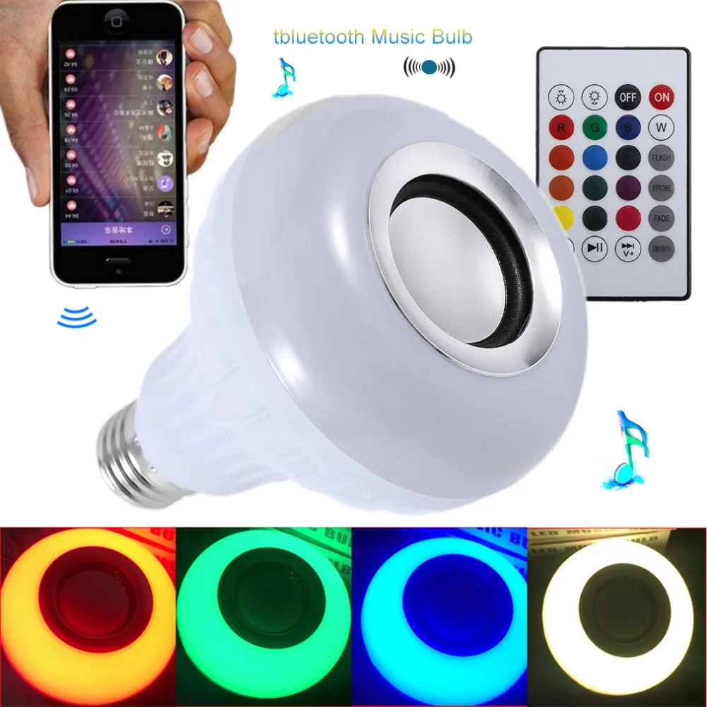 

E27 Wireless Bluetooth Remote Control Mini Smart Audio Speaker LED Music Bulb Colorful music Playing And Lighting
