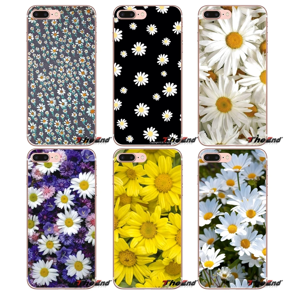 

For iPhone X 4 4S 5 5S 5C SE 6 6S 7 8 Plus Samsung Galaxy J1 J3 J5 J7 A3 A5 2016 2017 Accessories Phone Case Covers Daisy Flower
