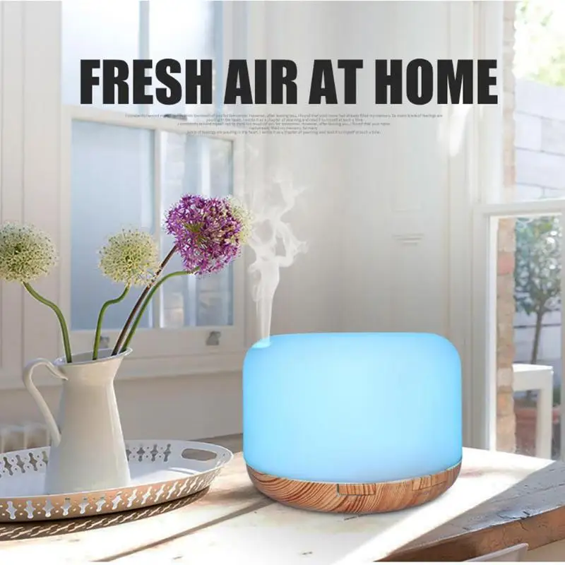 

500ml Ultrasonic 7 Color LED Lamp Flashlight Timing Air Humidifier Aromatherapy Essential Oil Mist Aroma Diffuser for Home