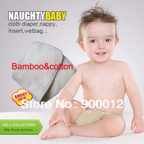 Free Shipping Bamboo Cotton 300pcs 5 Layers (3+2) Bamboo Organic Cotton Baby Reusable Changing
