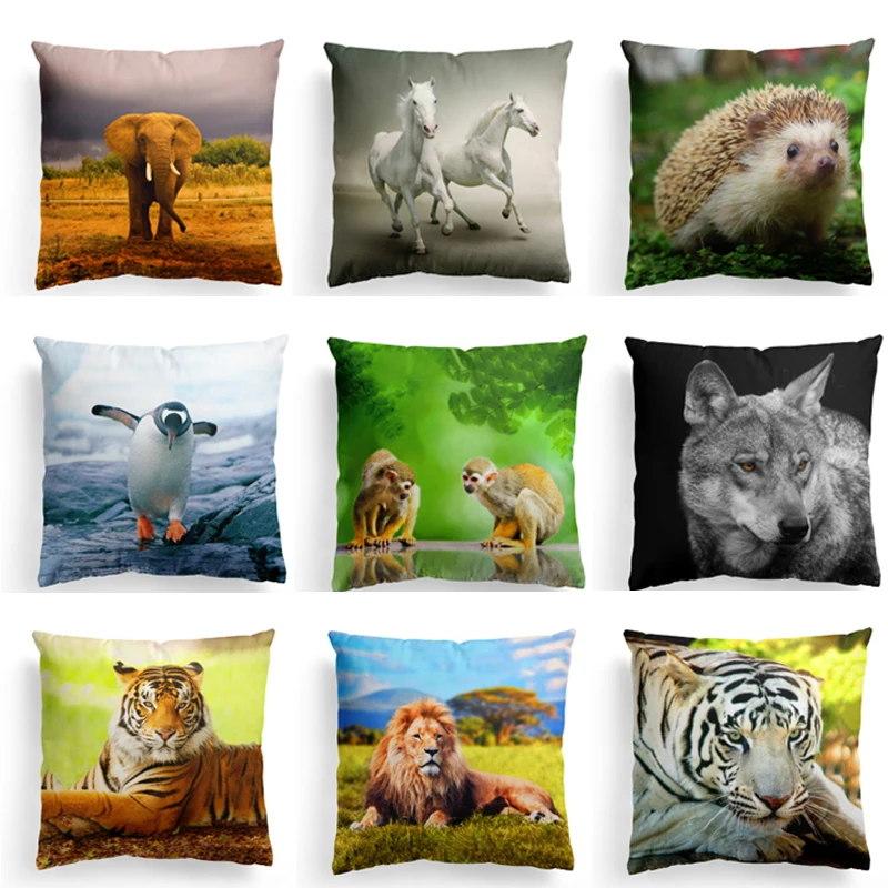 Hewan Baru Dunia Series Sarung Bantal Kapas Poliester Landak Lucu