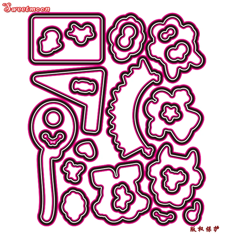 AWESOME JUST BECAUSE CARTOON FACE Metal Die cutting Dies For DIY