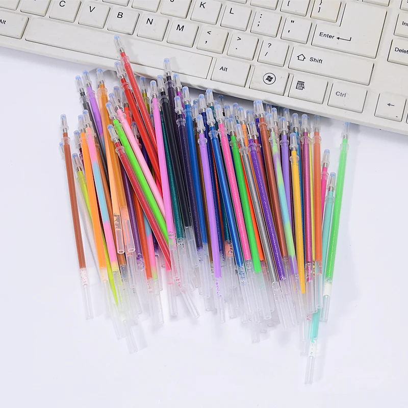 

100 pcs/lot 100 Colors Ballpoint Pen Refill Set Multi Colored Plastic Pens Refills for Writing School Supplies Stationery