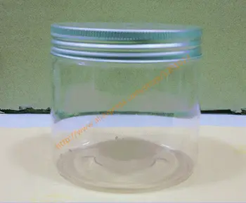 

420g clear Storage Jar 420ml PET Plastic Bottle Transparent Bottle Big Size Jar with silver Screw Cap Candy Can Packaging