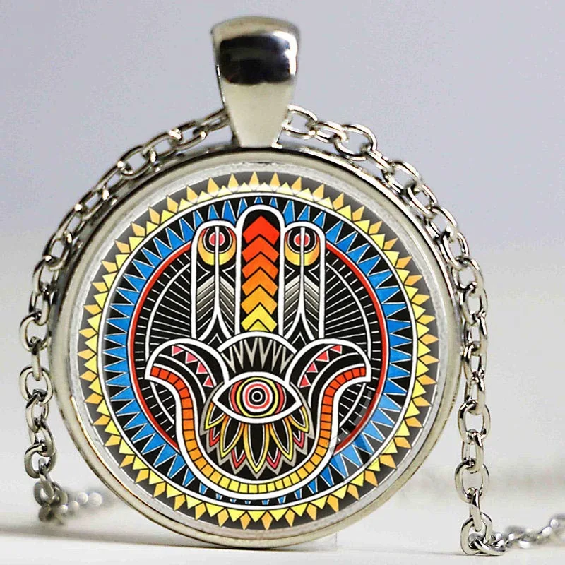 Хамса ручной амулет счастливое ожерелье ювелирные изделия Фатима рука Judaica Kabbalah
