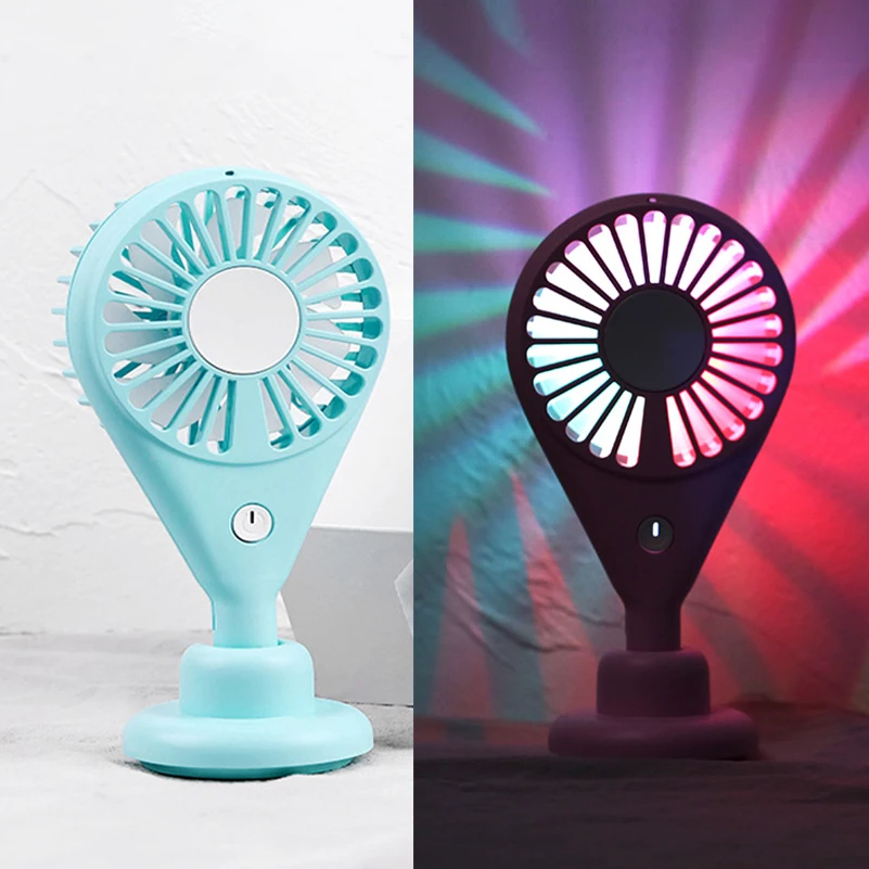 

Portable USB Fan Mini LED Light Fans Cooler Map Annotation Design USB Cooling Fan for Out Door Travel Battery Plug-in Wind Maker