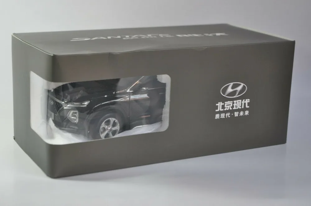 1:18 литая под давлением модель для hyundai SantaFe черный 4-го поколения большой внедорожник игрушечный автомобиль миниатюрная коллекция подарки