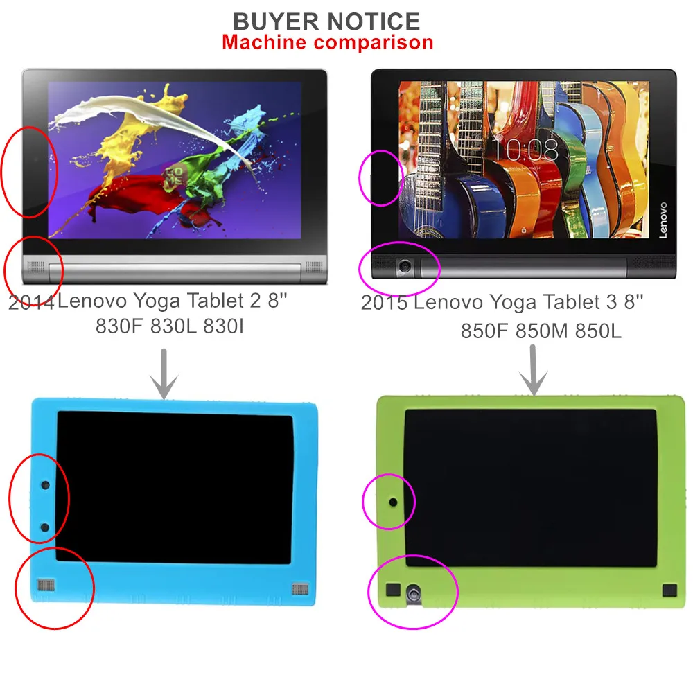 Силиконовый чехол для lenovo Yoga Tablet 3 8 0 '鮪F 850 M 850L резиновый Tab 2 830F 830L 830I Funda
