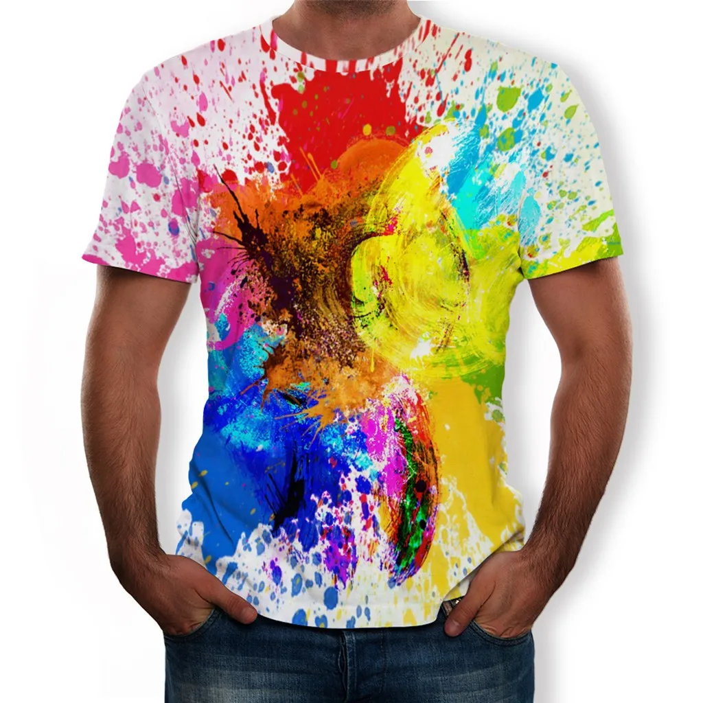 Мужская футболка с 3D принтом camiseta удобная уличная короткими рукавами для лета
