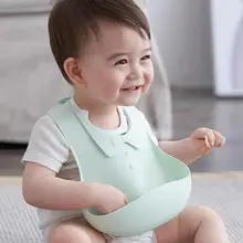 Детские вещи для кормления детский силиконовый нагрудник Детские Водонепроницаемые Слюнявчики фартуки с рисунком одноцветные нагрудники для младенцев