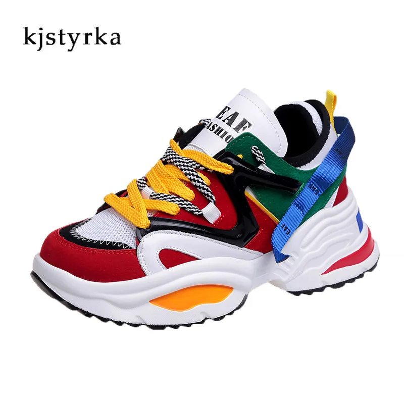 

Kjstyrka 2018 zapatillas mujer fashion mixed colors breathable casual woman sneakers tenis feminino ladies wedges espadrilles