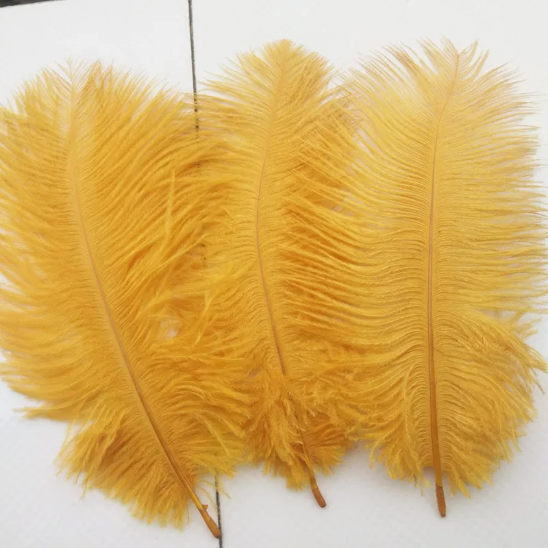 10 шт/много красивых страусиных перьев 15-20 см/6-8 дюймов несколько цветов доступны - Цвет: golden yellow