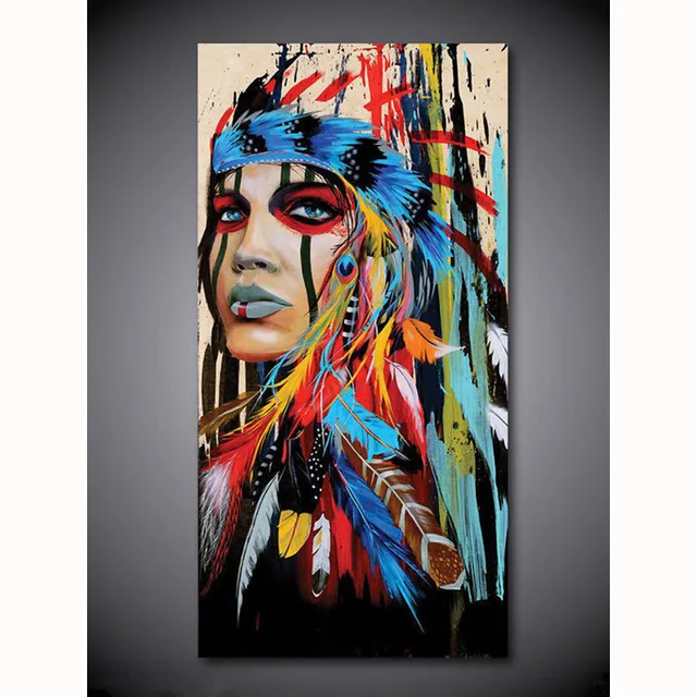 Handmade-Modern-Home-Decor-Wall-Art-Hand-Painted-Indian-Women-Figure-Oil-Painting-On-Canvas-Acrylic.jpg_640x640.jpg
