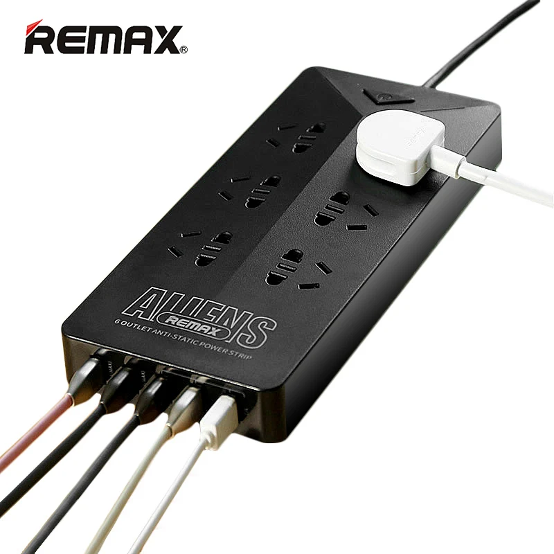 

Remax RU-S4 Intelligent 6 Outlets Plug 5 USB Port Charging Socket Adapter 4.2A Electrical Power Strip Socket