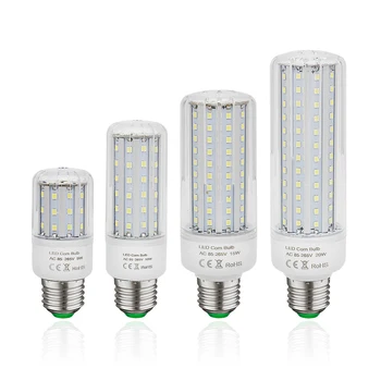 

High Quality LED Corn Light Bulb No Flicker All Aluminum PCB AC 85-265V Real Power 5W 10W 15W 20W 138 LEDs 360 degrees lamp