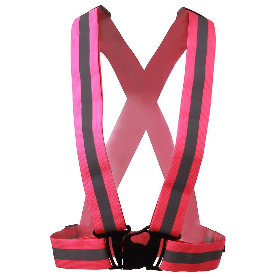 Высокая видимость светоотражающий ремень безопасности куртка для бега Бег Велоспорт жилет - Цвет: Розовый