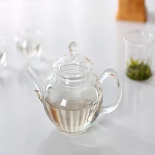 Термостойкий стеклянный цветочный чайник, высокотемпературный прозрачный фильтр для чая, мини стеклянный цветочный чайник