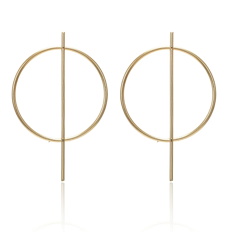 Fashion Statement Earrings 2019 Metal Round Geometric Earrings For Women Hanging Dangle Earrings Drop Earing Modern Jewelry Pun - Image 4