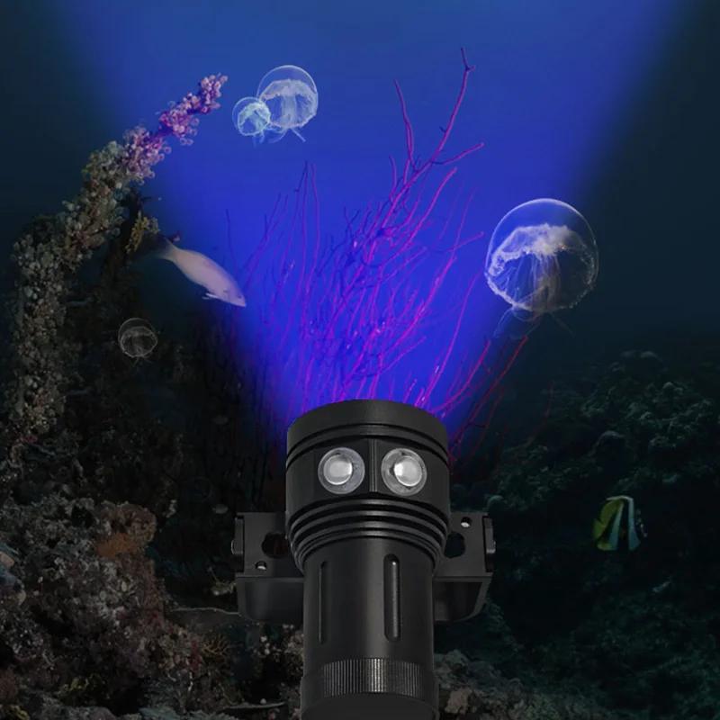 Lanterna de Mergulho l2 + 4 Poderosa r 4 Luz uv Led Tocha Subaquática Fotografia Vídeo Mergulho Lanterna Lâmpada Linterna 30000lm 10 * Xml 16 High Quality Luzes e Iluminação