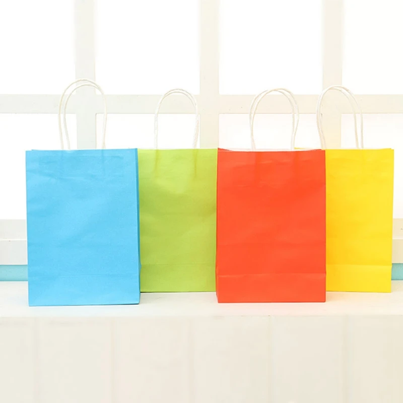 1 шт Роскошные вечерние сумки Подарочный пакет из крафт-бумаги с ручками перерабатываемый мешок Лута 8 цветов