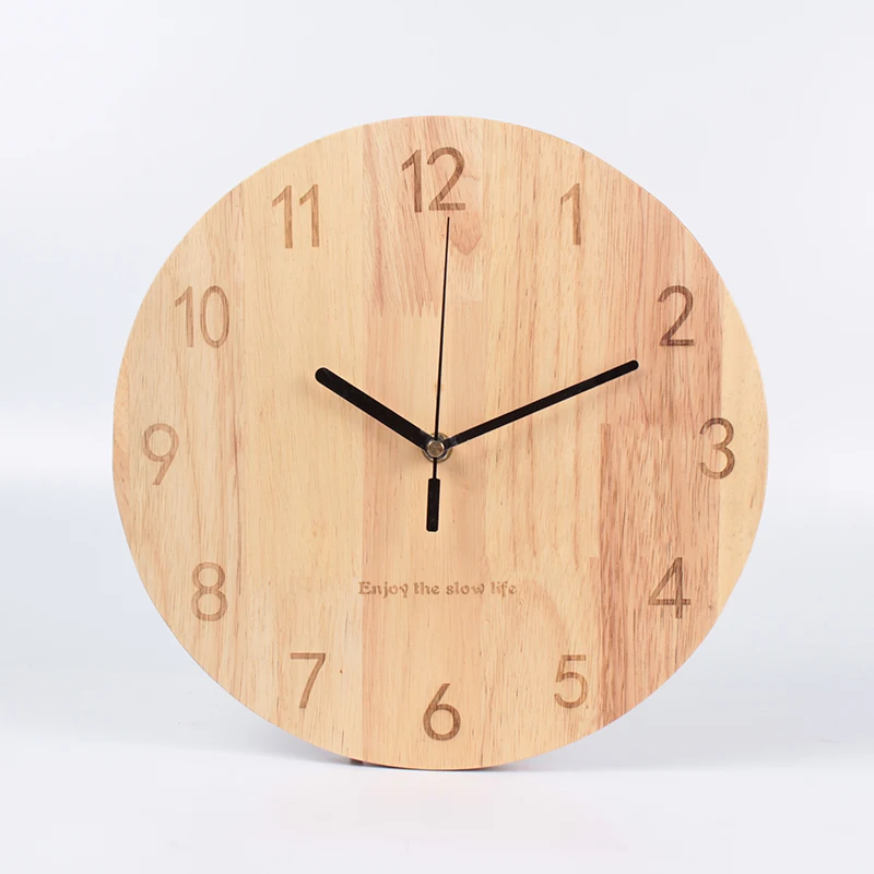 12 дюймов скандинавские современные и минималистичные круглые деревянные настенные часы креативные Модные подвесные часы спальня бесшумный ход Металлическая стрелка