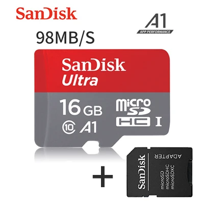 SanDisk карта памяти Micro SD 16 ГБ 32 ГБ 64 Гб 128 Гб MicroSD Max 80 м/с Uitra C10 TF карта C4 8G cartao de memoria для ноутбука - Емкость: A1 16G-ADAPTER