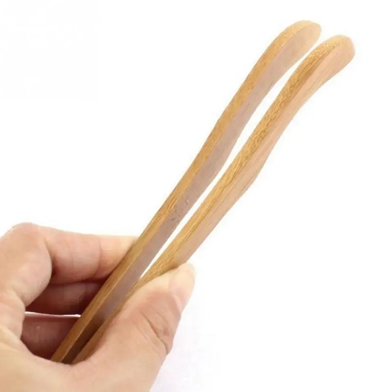 Bamboo Wood Wooden Food Toast Tongs Toaster Bacon Sugar Ice Tea Tong Salad Home