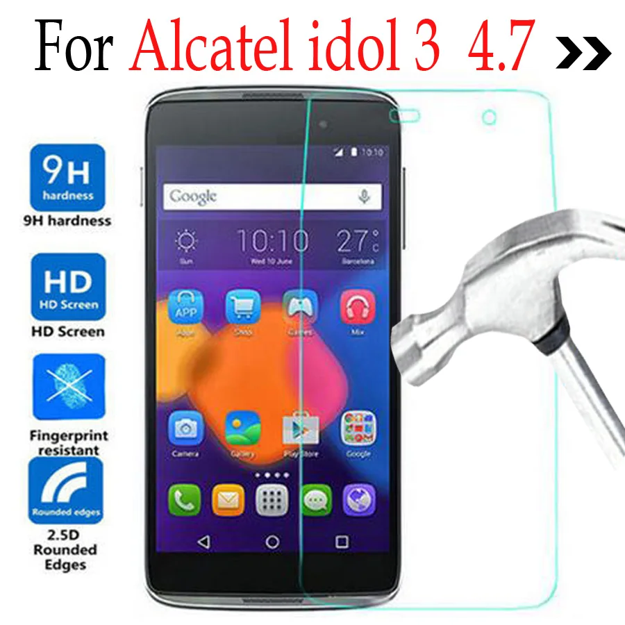 

Tempered Glass For Alcatel One Touch Idol 3 4.7inch 6039Y Screen Protector Protective Film On Onetouch Idol3 6039 6039J 6039Y