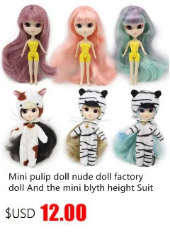 Pullip мини Блит куклы 10 см DIY ню куклы 10 см милые длинные волосы