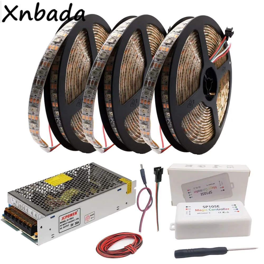 Светодиодная ленсветильник WS2812B WS2812 RGB + светодиодный контроллер SP105E Bluetooth