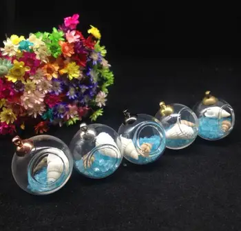 

300pcs Hanging Micro Landscape Ecological Glass Vase Bottle Hydroponic terrarium with cap findings set jars Moss DIY Glass globe