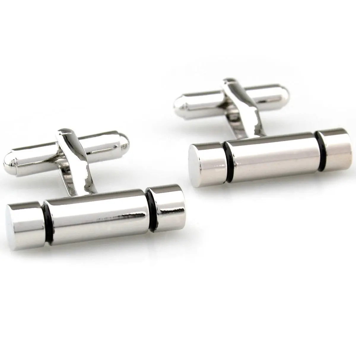 Cufflinks Wholesale Brief plain metal silver cylindrical cufflinks nail