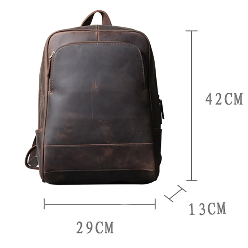 AETOO Retro head cowhide men's shoulder bag leather handmade computer backpack