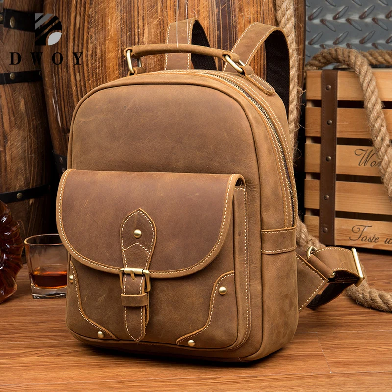 

2019 New Genuine Leather women vintage small packet preppy style girls rucksacks female shopping bags ladies backpacks