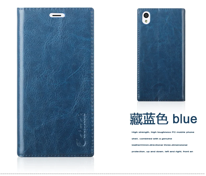 Чехол-присоска для One Plus X/onepluxx, высококачественный Роскошный чехол из натуральной кожи с откидной подставкой для мобильного телефона+ Бесплатный подарок - Цвет: Темно-синий