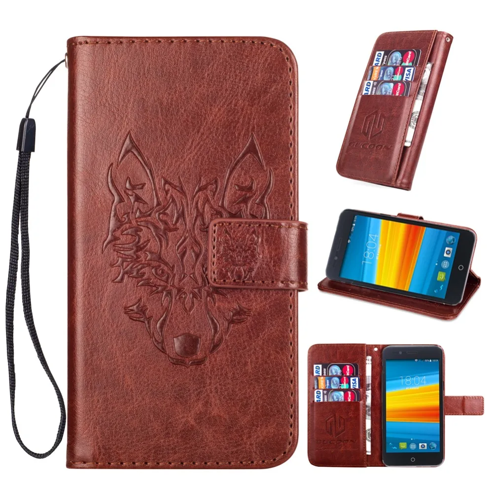

GUCOON Embossed Skull Wolf Case for DEXP Ixion MS350 Rock Plus 5.0inch Vintage Protective Phone Shell Fashion Cool Cover Bag