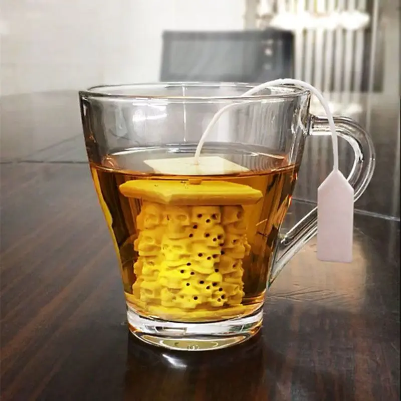 

Creative Skull Silicone Tea Infuser Tea Strainer Filter Herb Spice Diffuser Reusable Halloween Drinkware Accessories