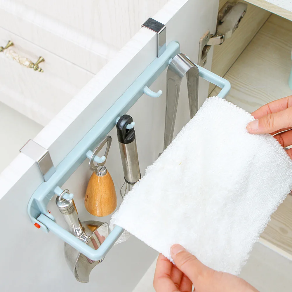 

Hanging Kitchen Cabinet Door Trash Rack Towel Storage Garbage Rag Bags Holder Kitchen shovel pot storage rack 2017 Fashion