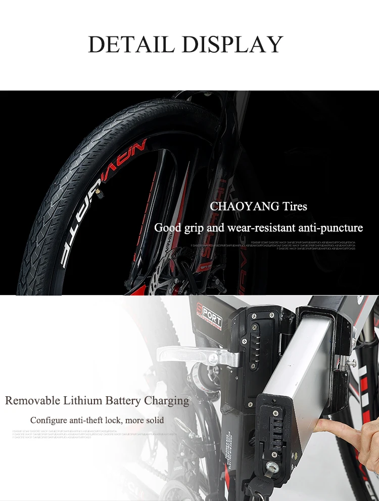 Sale Electric bicycle 26inch electric mountain bike Anti-theft 48V li-ion battery Hidden in the frame Folding bicycle AL Ebike design 20