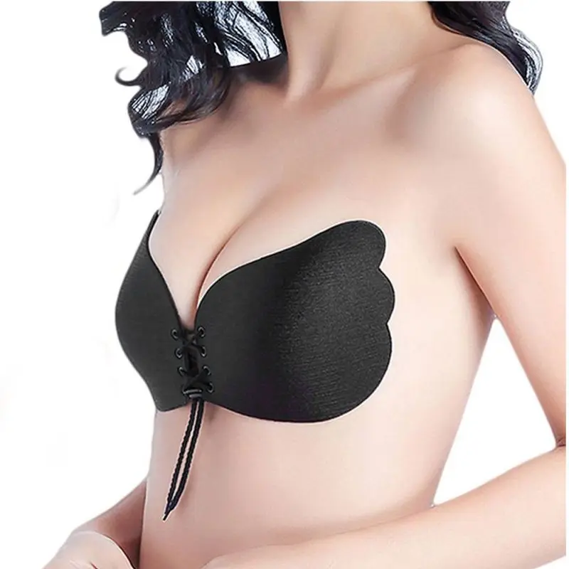 

2019 Women Strapless Bras Invisible Wireless Push Up Silicone Bras Self Adhesive Backless Brassiere Underwear