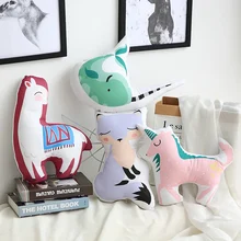 Подушка Единорог чехол мультфильм наволочки с животными для дивана дома декоративные печатные пледы наволочки