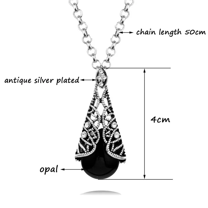 SINLEERY винтажный свадебный набор украшений для женщин античный серебряный цвет опал в форме капли ожерелье и серьги наборы 4 цвета TZ065 SSB