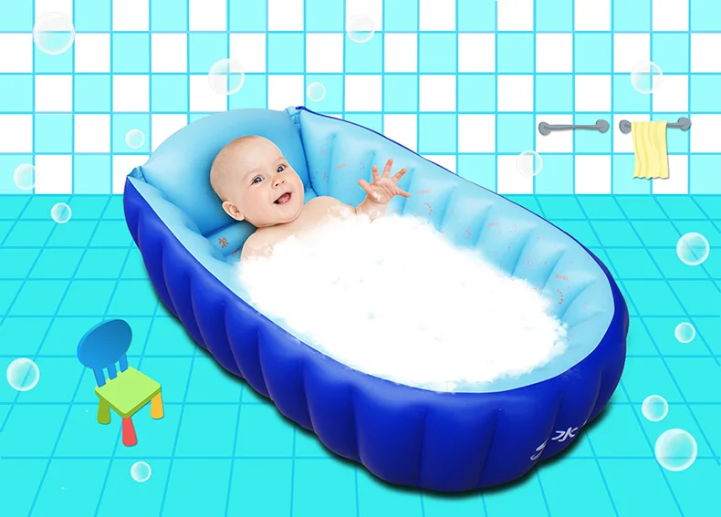 2017 Inflatable Baby Bathtub Cartoon Inflating Bath Tub For