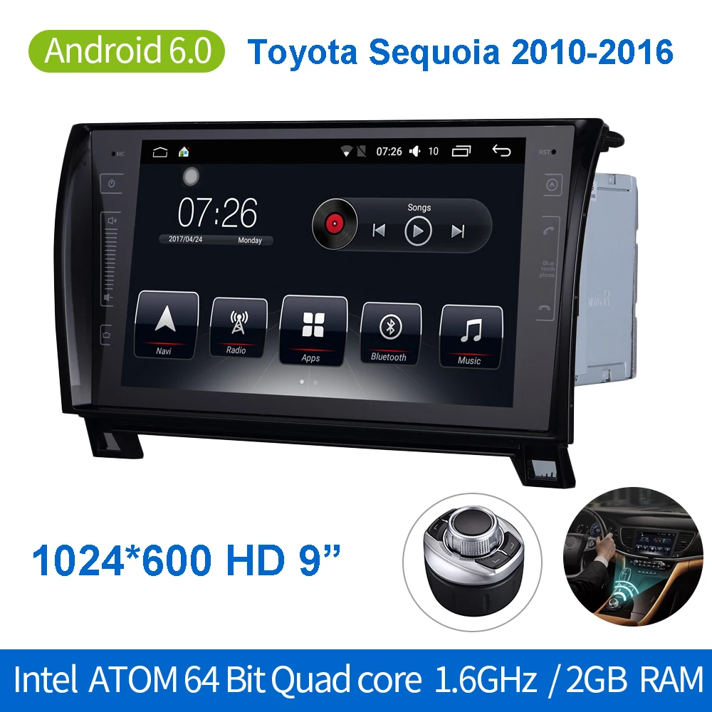 

Car Stereo Radio GPS Navigation Bluetooth 9" Touchscreen 64Bit Quadcore 2GB/32GB Android Auto Radio for Toyota Sequoia 2010-2016