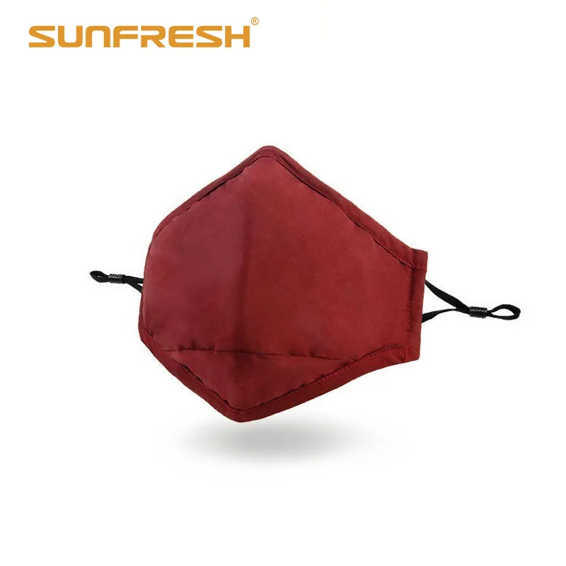 Многоцветная противоклещевая модная профессиональная маска для лица, моющаяся хлопковая маска для защиты от солнца, вентилирующая маска для пыли - Цвет: Red wine mask