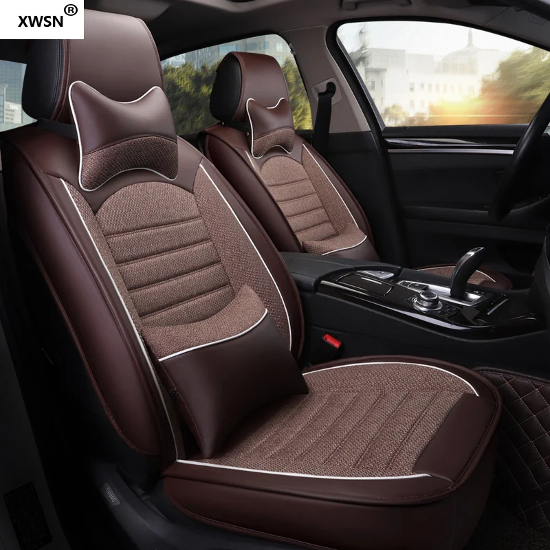 XWSN pu leather linen Car Seat Covers for Subaru forester Outback Tribeca heritage xv impreza