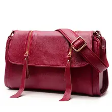 Fashion Echtes leder weiche frauen umhängetasche damen Reißverschluss quaste crossbody taschen für frau umhängetasche dame handtasche S17-08