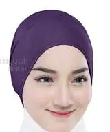 7purple Модальный хлопок однотонный цвет Внутренняя крышка бинты мусульманские подшарфы хиджаб - Цвет: 7purple