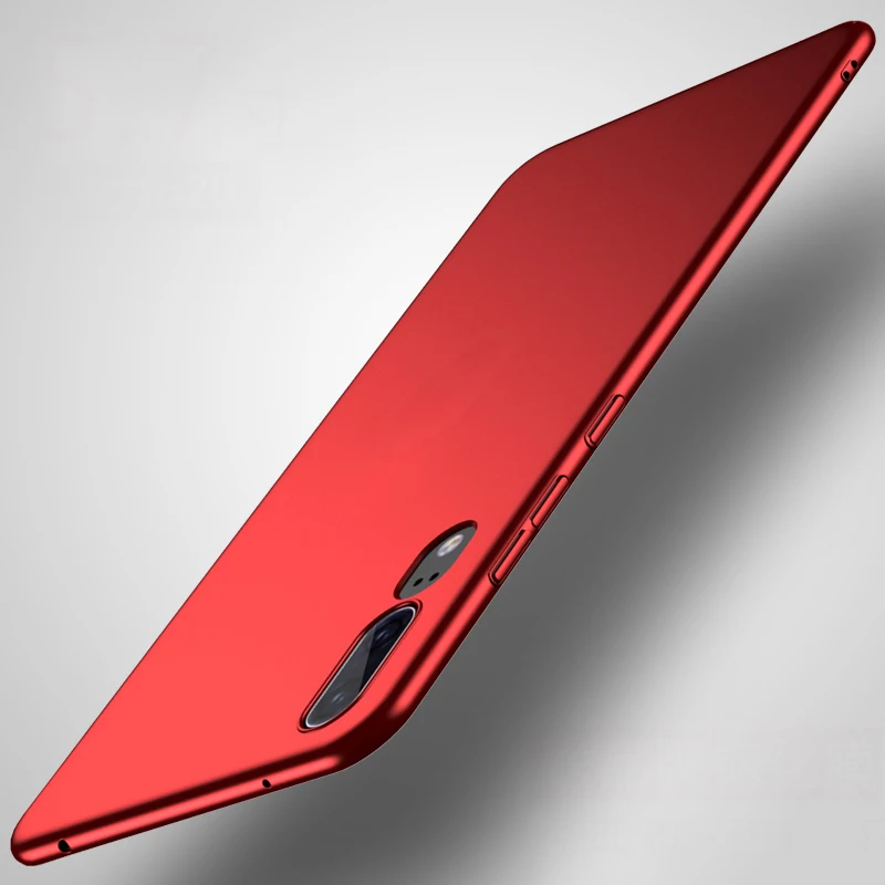 

P20 case for Huawei P20 case cover for Huawei P20 pro case PC hard back cover black red soild color thin capa p20 plus cover