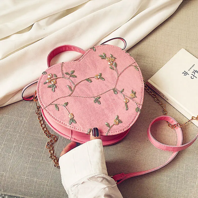 Новая женская сумка в форме сердца кожаные сумочки модная сумка на плечо с цепочкой маленькие сумки через плечо для дам сумки-мессенджеры